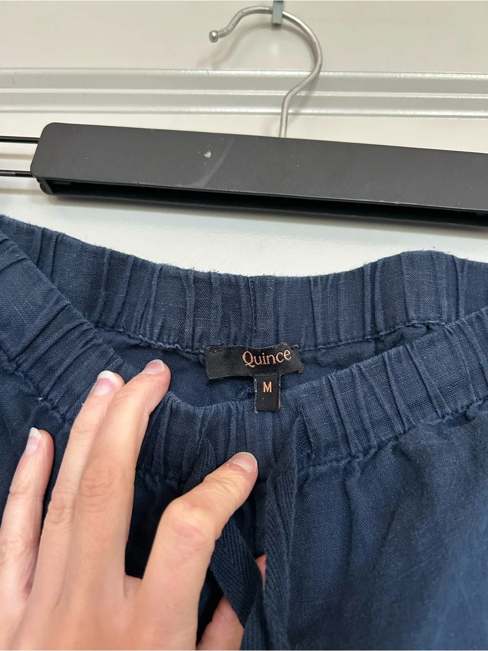 Quince Women’s 100% European Linen Pajama Bottoms in Deep Navy